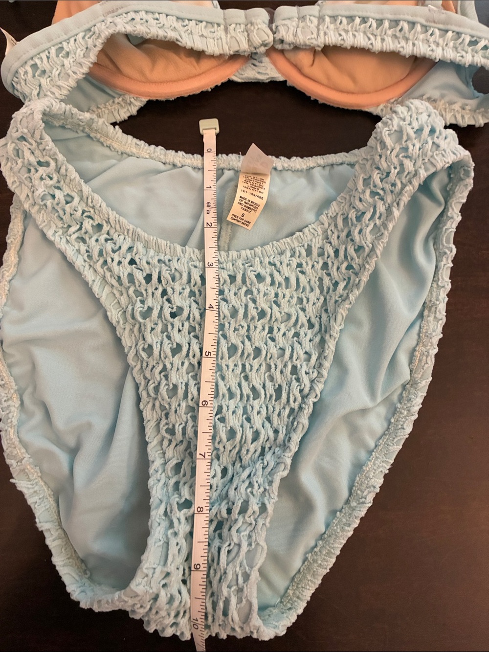 Y2K 3 piece Victoria Secret crochet bikini and wrap. Sz S / 34A - Picture 11 of 15